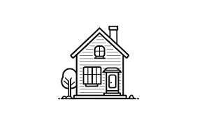 Home Icon Line Art Vector Drawing House