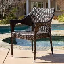 Cliff Multi Brown Wicker Outdoor Dining Chairs Set Of 2