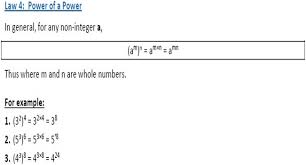 Class 6 Laws Of Exponents And Indices