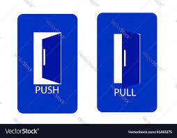 Push And Pull Signs For Doors Vector