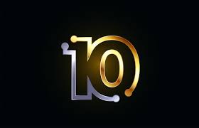Silver Metal Number 10 For Logo Icon