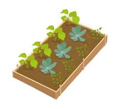 Raised Garden Bed Vector Art Icons