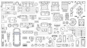 Floor Plan Furniture Vector Art Icons