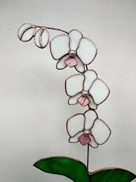 Stained Glass Orchid Glass Flower With