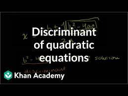Discriminant Of Quadratic Equations