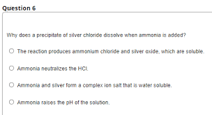 Vhy Does A Precipitate Of Silver