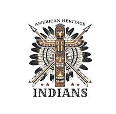 American Indians Tribal Retro Icon With