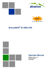 Operator Manual Breezemax Si 4000 Cpe