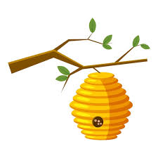 Beehive On Tree Icon In Cartoon Style