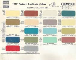 1957 Chevrolet Color Chart Car Paint