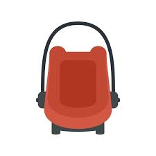 Baby Car Seat Booster Icon Flat