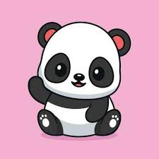 Cute Kawaii Baby Panda Sitting Cartoon