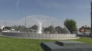 Roundabout Water Fountain Stock Footage