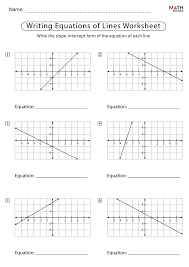 Writing Equations Of Lines Worksheets