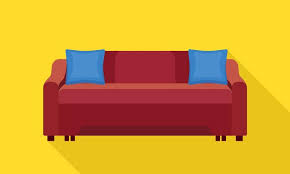 Textile Sofa Icon Flat Ilration Of