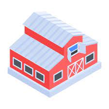 Grab Barn House Isometric Icon