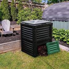 Black Pp 80 Gal 300l Large Garden Outdoor Compost Bin Composter