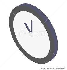 Room Wall Clock Icon Isometric Style