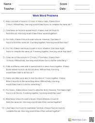 Work Word Problems Word Problem