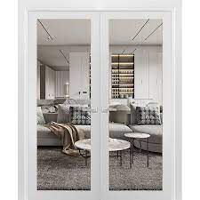 Lucia Clear Glass Wood French White Doors Sartodoors Size 56 X 96