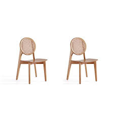 Cane Round Dining Side Chair Set