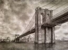 brooklyn bridge pencil drawing
