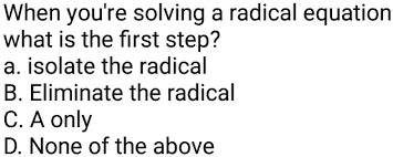Solving A Radical Equation