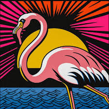 Pop Art Flamingo At Sunset By Roger Vdb