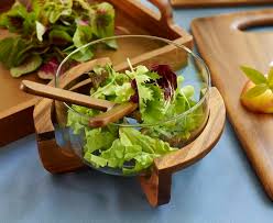 Glass Salad Bowl Server Set