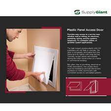 The Plumber S Choice 14 In X 14 In Plastic Access Panel For Drywall Ceiling Reinforced Plumbing Wall Access Door Removable Hinged In White Whites