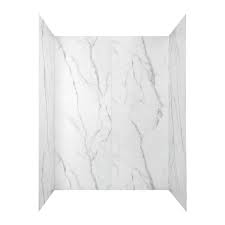 Alcove Shower Wall Set In Serene Marble