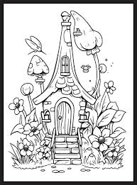 Magical Fairy Houses Coloring Page