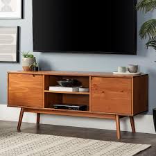 Caramel Solid Wood Tv Stand Fits Tvs