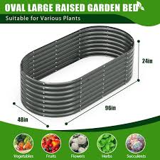Oval Metal Raised Garden Bed