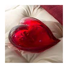 Cupido Bright Red Murano Glass Heart