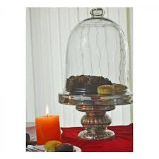 Antique Silver Glass Cake Stand With