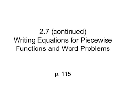 Piecewise Functions And Word Problems