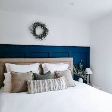 Dark Blue Panelling Blue Bedroom
