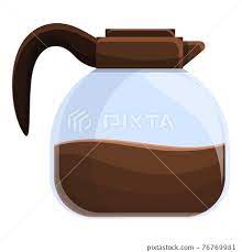 Coffee Glass Pot Icon Cartoon Style