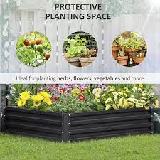 Outsunny 4 X 1 Galvanized Raised Garden Bed Planter Bed With Steel