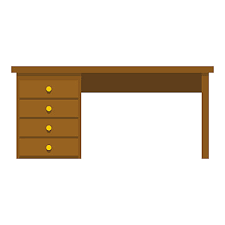 Wooden Office Desk Icon Simple
