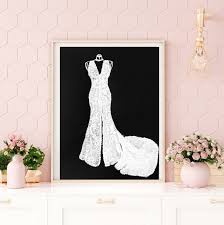 Bride Gift Idea Wedding Dress Sketch