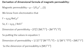 Dimensional Formula Of Permeability