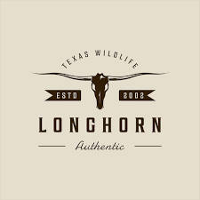 Longhorn Texas Logo Vector Vintage