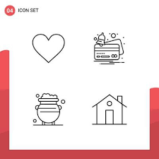 Stock Vector Icon Pack Of 4 Line Signs