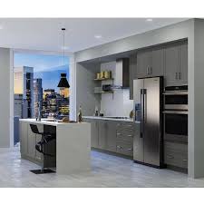 Hampton Bay Designer Series Melvern Storm Gray Shaker Assembled Wall Kitchen Cabinet With Glass Doors 36 In X 42 In X 12 In