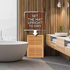 Bamboo Shower Floor Mat Wood Bath Mat