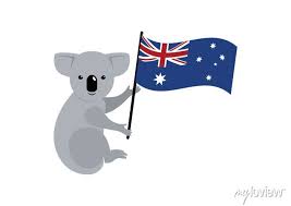 Koala With Australian Flag Icon Vector