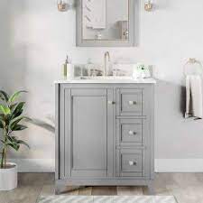 Atwell 30 Inch Gray Modern Console Vanity With Rectangular Undermount Sink By Randolph Morris Rm368lgy Swh Gray