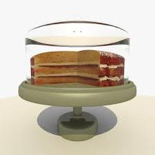 Sponge Cake On A Platter 3d Model